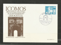 TOP!! DDR * ROSTOCK  * ICOMOS REGIONALTAGUNG * 1977 * SONDERSTEMPEL AUF GANZSACHE  **!! - Machines à Affranchir (EMA)