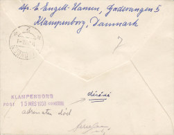 Denmark Registered Einschreiben Label KØBENHAVN 1958 Cover Brief To OVERVEEN Netherlands Receipient Décédé (2 Scans) - Brieven En Documenten