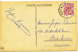 1954 Fantasiekaart Met PZ851 Van Antwerpen Naar Berchem Vertrekstempel Zie Scan(s) - 1951-1975 Heraldieke Leeuw