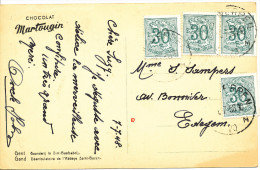 1958 Zichtkaart"Gent Gaanderij In St-Baafsabdij Met PZ1027(2x+paar) Van Antwerpen Naar Edegem Vertrekstempel Zie Scan(s) - 1951-1975 Heraldieke Leeuw