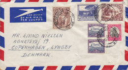 South Africa Airmail Par Avion Lugpos CAPE TOWN KAAPSTAD 1953 Cover Brief To LYNGBY Denmark (2 Scans) - Lettres & Documents