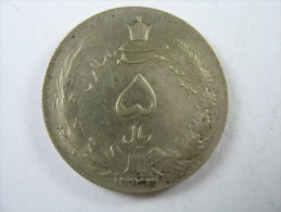 IRAN 5 RIALS RIAL 1322 SH  1943  7.96 GRAMS KM 1145 SILVER COIN VERY RARE NICE GRADE SEE PICTURES LOT 21 NUM 18 - Iran