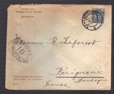 SUEDE 1917 Usages Courants Obl. S/enveloppe Censure Miltaire Française - Covers & Documents