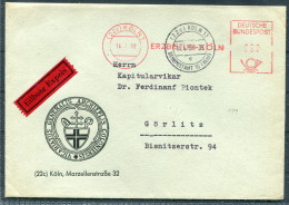 1959 Koln Erzbistum Freistempel Express Brief Bahnpost Catholic Bishop Katholisch - Gorlitz - Covers & Documents