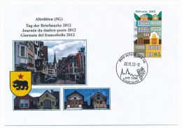 SUISSE - Journée Du Timbre 2012 - Entier Postal + Enveloppe FDC - ALTSTÄTTEN - 22-11-2012 - Tag Der Briefmarke