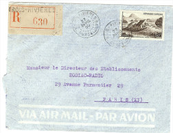 LBL25 - GUADELOUPE LETTRE RECOMMANDEE TROIS RIVIERES / PARIS 25/4/1950 - Briefe U. Dokumente