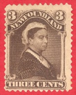 Newfoundland # 51 - 3 Cents -  Mint - Dated 1880-1896 - Queen Victoria /  Reine Victoria - 1865-1902