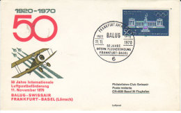 Frankfurt Basel 1970 - Erstflug 1er Vol - Inaugural Flight - Erst- U. Sonderflugbriefe