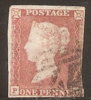 Grande-Bretagne (GB) Victoria 1841 - Penny Rouge Planche 146 PC Oblitéré 77 - Gebruikt