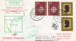 Hamburg Dakar Rio Buenos-Aires Sao Paulo - Lufthansa 1956 - Brasil Argentine - Erstflug 1er Vol - Inaugural Flight - - Lettres & Documents