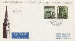 Berlin Moskau Moscou - Finnair 1956 - Erstflug 1er Vol - Inaugural Flight - - Máquinas Franqueo (EMA)