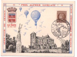 Le Mans Prix Alfred Leblanc   Ballon Spheriques  Cachet  Mai 1947 - Reuniones