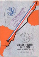 Liaison Postale Acceleree  Paris Buenos Aires 1937   Codos Reine  Gimie Vauthier  10F Atlantique - Premiers Vols