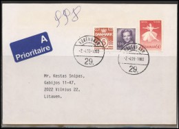 DENMARK Postal History Brief Envelope Air Mail DK 003 Ballet Dancing - Covers & Documents