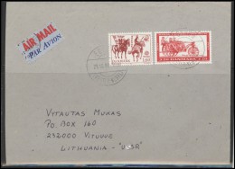 DENMARK Postal History Brief Envelope Air Mail DK 013 Horses Europe Transportation - Lettres & Documents
