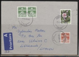 DENMARK Postal History Brief Envelope Air Mail DK 022 Flora Plants Flowers - Briefe U. Dokumente