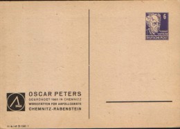 Germany/DDR -  Postal Stationery Private Postcard Unused -  Gerhart Hauptmann,Nobelpreis - 2/scans - Privé Postkaarten - Ongebruikt