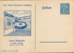 Germany/DDR - Postal Stationery  Postcard  Unused 1956  - Junger Philatelisten In Halle - Privé Postkaarten - Ongebruikt