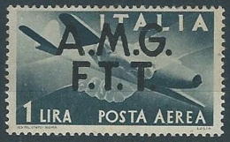 1947 TRIESTE A POSTA AEREA DEMOCRATICA 1 LIRA MH * - ED240-2 - Posta Aerea