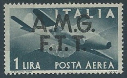 1947 TRIESTE A POSTA AEREA DEMOCRATICA 1 LIRA MH * - ED241-3 - Poste Aérienne