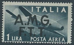 1947 TRIESTE A POSTA AEREA DEMOCRATICA 1 LIRA MH * - ED241-7 - Posta Aerea