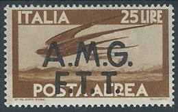 1947 TRIESTE A POSTA AEREA DEMOCRATICA 25 LIRE MH * - ED239 - Airmail