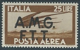 1947 TRIESTE A POSTA AEREA DEMOCRATICA 25 LIRE MH * - ED239-2 - Posta Aerea