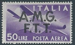 1947 TRIESTE A POSTA AEREA DEMOCRATICA 50 LIRE MH * - ED236 - Luftpost