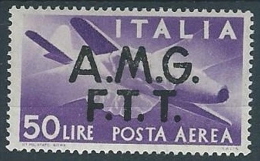 1947 TRIESTE A POSTA AEREA DEMOCRATICA 50 LIRE MH * - ED237 - Poste Aérienne