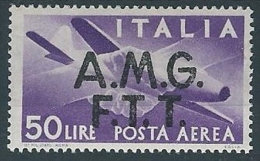 1947 TRIESTE A POSTA AEREA DEMOCRATICA 50 LIRE MH * - ED237-2 - Airmail