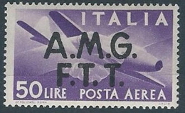 1947 TRIESTE A POSTA AEREA DEMOCRATICA 50 LIRE MH * - ED238 - Airmail