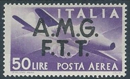 1947 TRIESTE A POSTA AEREA DEMOCRATICA 50 LIRE MH * - ED238-2 - Posta Aerea