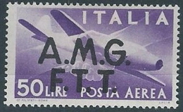 1947 TRIESTE A POSTA AEREA DEMOCRATICA 50 LIRE MH * - ED238-3 - Airmail