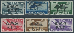 1947 TRIESTE A POSTA AEREA DEMOCRATICA 6 VALORI MH * - ED237 - Luftpost