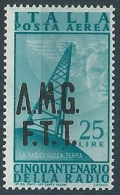 1947 TRIESTE A POSTA AEREA RADIO 25 LIRE MNH ** - ED242 - Poste Aérienne