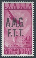 1947 TRIESTE A POSTA AEREA RADIO 50 LIRE MH * - ED243 - Poste Aérienne