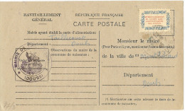 LBL25 - FRANCE TIMBRE DE SERVICE SUR CARTE POSTALE TAILLECOURT 27//8/1946 - Cartas & Documentos