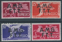 1947-48 TRIESTE A ESPRESSO DEMOCRATICA 4 VALORI MH * - ED259 - Posta Espresso