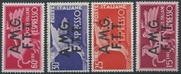 1947-48 TRIESTE A ESPRESSO DEMOCRATICA 4 VALORI MH * - ED261 - Posta Espresso