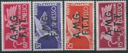 1947-48 TRIESTE A ESPRESSO DEMOCRATICA 4 VALORI MH * - ED262-2 - Exprespost