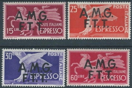 1947-48 TRIESTE A ESPRESSO DEMOCRATICA 4 VALORI MH * - ED264 - Express Mail