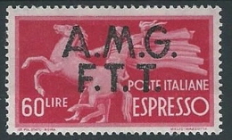 1947-48 TRIESTE A ESPRESSO DEMOCRATICA 60 LIRE MH * - ED261-2 - Exprespost