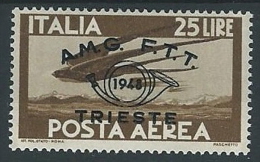 1948 TRIESTE A CONVEGNO FILATELICO POSTA AEREA 25 LIRE MH * - ED272 - Airmail