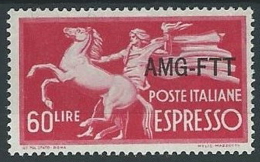 1950 TRIESTE A ESPRESSO 60 LIRE MH * - ED290-7 - Express Mail