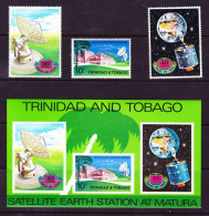 Trinidad And Tobago - 1971 - Opening Of Satellite Earth Station At Matura - Complete Set And Souvenir Sheet - Trindad & Tobago (1962-...)