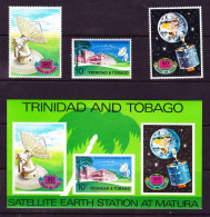 Trinidad And Tobago - 1971 - Opening Of Satellite Earth Station At Matura - Complete Set And Souvenir Sheet - Trinité & Tobago (1962-...)