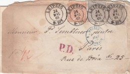 1869 LETTRE ALLEMAGNE, LEIPZIG Pour PARIS, Entrée PRUSSE-FORBACH 4   / 7 5 22 - Brieven En Documenten