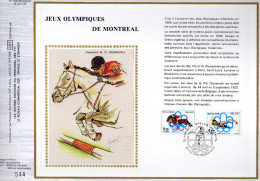 2 Feuillets Tirage Limité CEF 158 159 1800 à1802 Jeux Olympiques De Montréal 1976 Natation Athlétisme équitation - 1971-1980