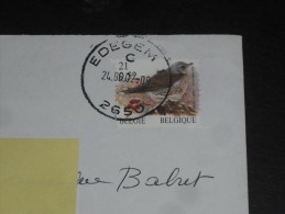 LETTRE BELGIQUE AVEC YT 2982 - FAUNE OISEAU GRIVE LITORNE - CACHET ROND MANUEL EDEGEM - - Covers & Documents