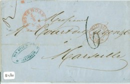 HANDGESCHREVEN BRIEF 1861 Van AMSTERDAM Via VALENCIENNES Naar MARSEILLE FRANCE (8480) - Briefe U. Dokumente